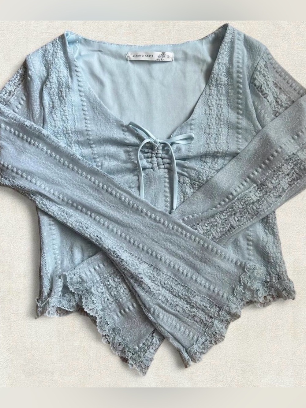Baby blue lace top